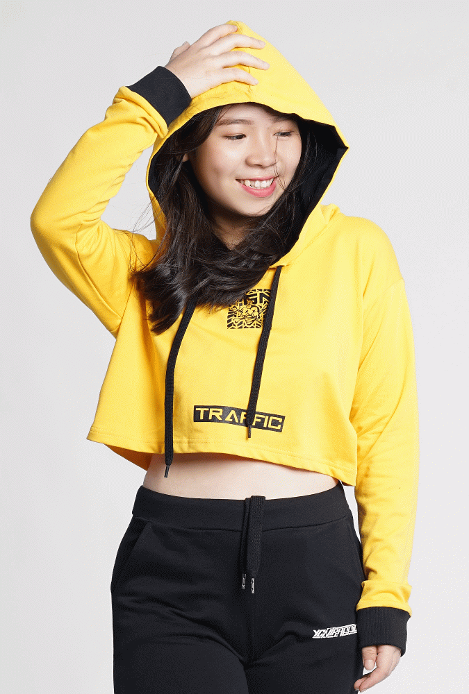 Hoodie Yellow Kid Crop Top